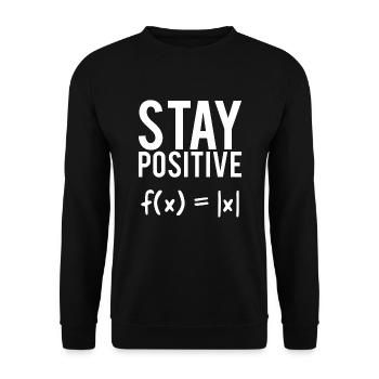 Positives denken Mathematik Spruch Geschenk - Unisex Pullover - Schwarz - Vorne - Alina (178cm) & Michal (187cm)