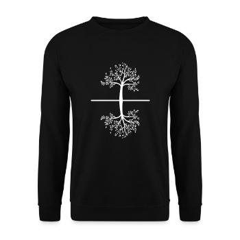 Mother earth tree reflection nature gift - Unisex Sweatshirt - black - Front - Alina (178cm) & Michal (187cm)