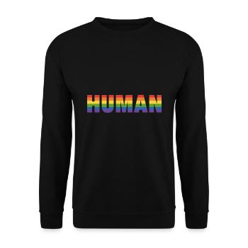 Human LGBT Gift - Unisex Sweatshirt - black - Front - Alina (178cm) & Michal (187cm)