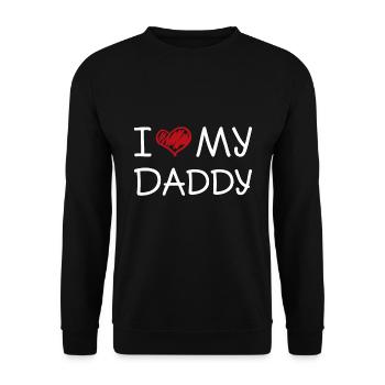 J'aime mon cadeau de fête des pères papa - Sweat-shirt Unisexe - noir - Devant - Alina (178cm) & Michal (187cm)