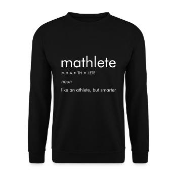 Mathe Athlet Sportlich Spruch Geschenk - Unisex Pullover - Schwarz - Vorne - Alina (178cm) & Michal (187cm)
