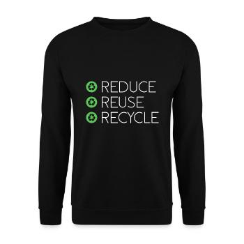 Recycle Reduces Environment Planet Earth Gift - Unisex Sweatshirt - black - Front - Alina (178cm) & Michal (187cm)