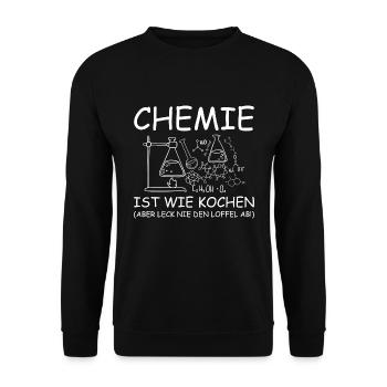 Chemistry laboratory flask cooking saying gift - Unisex Sweatshirt - black - Front - Alina (178cm) & Michal (187cm)