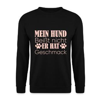 Hundehalter Spruch Hundeliebhaber Geschenk - Unisex Pullover - Schwarz - Vorne - Alina (178cm) & Michal (187cm)