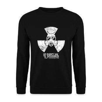 Gas Mask Radioactive Symbol Chernobyl Gift - Unisex Sweatshirt - black - Front - Alina (178cm) & Michal (187cm)