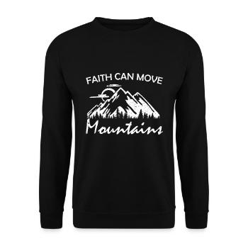 Berge Natur Wildnis Glaube Spruch Geschenk - Unisex Pullover - Schwarz - Vorne - Alina (178cm) & Michal (187cm)