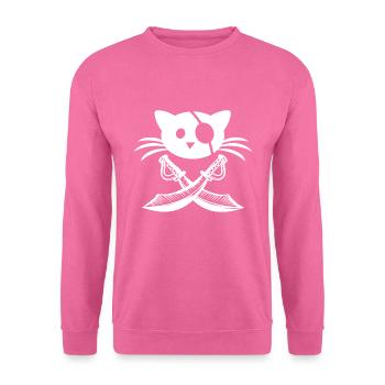 Mietzekatze Pirat Augenklappe Geschenk - Unisex Pullover - Pink - Vorne