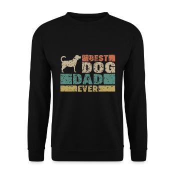 Best Dog Dad ever Vater Spruch Geschenk - Unisex Pullover - Schwarz - Vorne - Alina (178cm) & Michal (187cm)