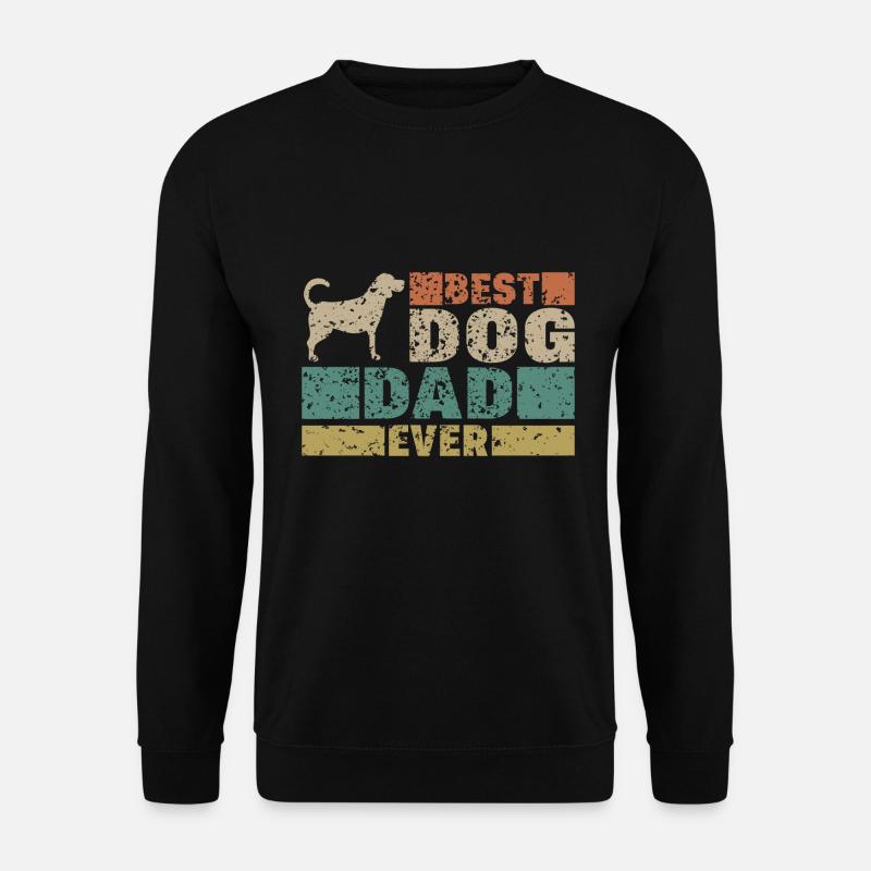 Best Dog Dad ever Vater Spruch Geschenk - Unisex Pullover - Schwarz