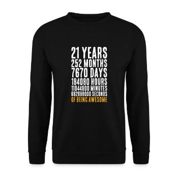 21 years old math saying birthday gift - Unisex Sweatshirt - black - Front - Alina (178cm) & Michal (187cm)