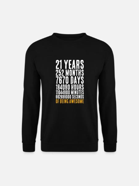 21 Jahre Mathematik Spruch Geburtstag Geschenk - Unisex Pullover - Schwarz