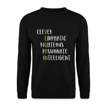 Veganer Lebensstil Spruch Geschenk - Unisex Pullover - Schwarz - Vorne - Alina (178cm) & Michal (187cm)