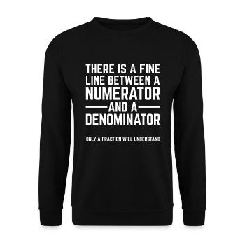 There is a fine line between a Numerator Gift - Unisex Sweatshirt - black - Front - Alina (178cm) & Michal (187cm)