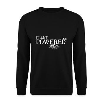 Plant Powered Geschenk - Unisex Pullover - Schwarz - Vorne - Alina (178cm) & Michal (187cm)