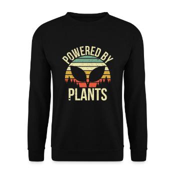 Powered by Plants Geschenk - Unisex Pullover - Schwarz - Vorne - Alina (178cm) & Michal (187cm)