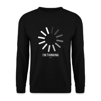 I`m thinking loading gift - Unisex Sweatshirt - black - Front - Alina (178cm) & Michal (187cm)