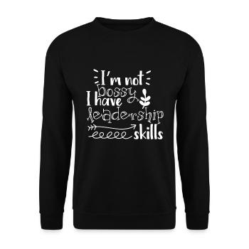 I`m not bossy i have leadership skills gift - Unisex Sweatshirt - black - Front - Alina (178cm) & Michal (187cm)