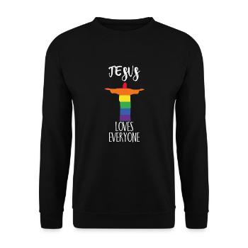 Jésus aime tout le monde cadeau - Sweat-shirt Unisexe - noir - Devant - Alina (178cm) & Michal (187cm)