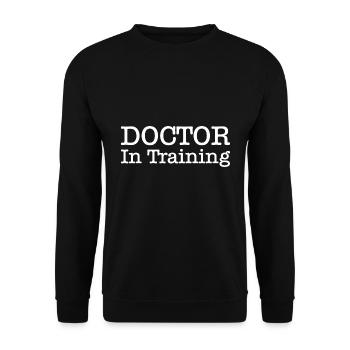 Doctor in training Geschenk - Unisex Pullover - Schwarz - Vorne - Alina (178cm) & Michal (187cm)