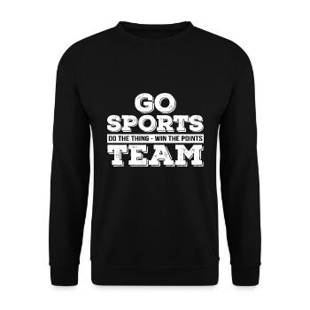Go Sports Team Geschenk - Unisex Pullover - Schwarz - Vorne - Alina (178cm) & Michal (187cm)