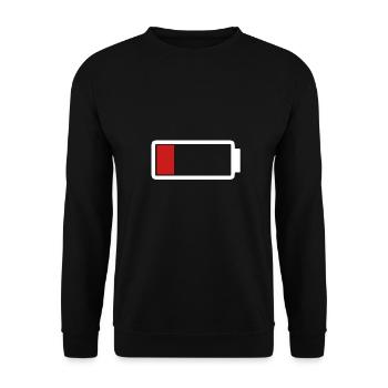 Low battery | for men and women - Unisex Sweatshirt - black - Front - Alina (178cm) & Michal (187cm)