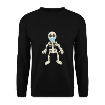 Skeleton with mask - virus - Unisex Sweatshirt - black - Front - Alina (178cm) & Michal (187cm)