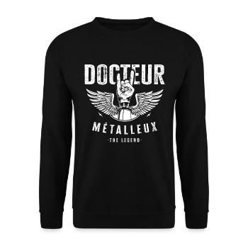 Docteur métalleux cadeau drôle humour métal rock - Sweat-shirt Unisexe - noir - Devant - Alina (178cm) & Michal (187cm)