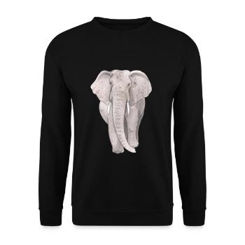 Large Elephant - Unisex Sweatshirt - black - Front - Alina (178cm) & Michal (187cm)
