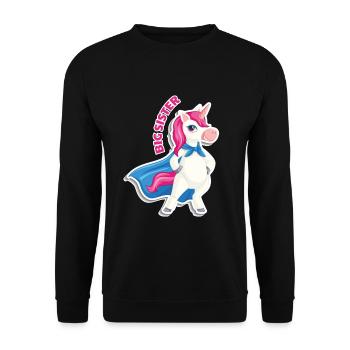 Big Sister - Unicorn - Unisex Sweatshirt - black - Front - Alina (178cm) & Michal (187cm)