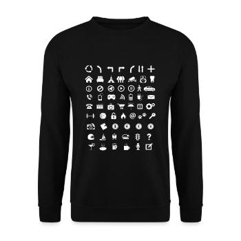 Icônes | pour les voyages, les pays étrangers et les langues - Sweat-shirt Unisexe - noir - Devant - Alina (178cm) & Michal (187cm)