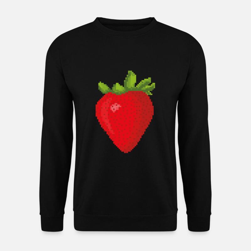 Retro Pixel Erdbeere - Unisex Pullover - Schwarz