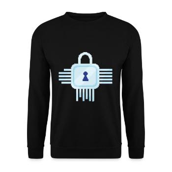 Retro Pixel IT Lock - Unisex Sweatshirt - black - Front - Alina (178cm) & Michal (187cm)