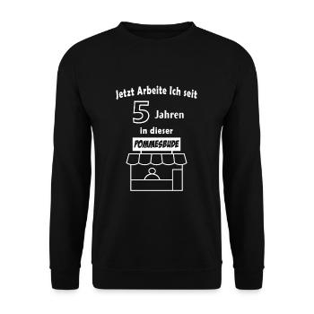 5 Jahre in einer Firma - Unisex Pullover - Schwarz - Vorne - Alina (178cm) & Michal (187cm)