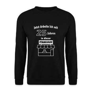 25 Jahre in einer Firma - Unisex Pullover - Schwarz - Vorne - Alina (178cm) & Michal (187cm)