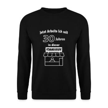 30 Jahre in einer Firma - Unisex Pullover - Schwarz - Vorne - Alina (178cm) & Michal (187cm)