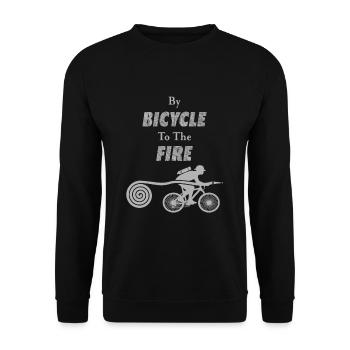 By Bicycle to the Fire - Unisex Sweatshirt - black - Front - Alina (178cm) & Michal (187cm)