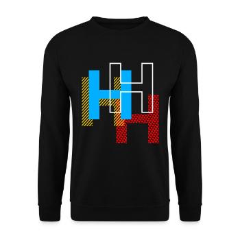 H Letter - Unisex Sweatshirt - black - Front - Alina (178cm) & Michal (187cm)