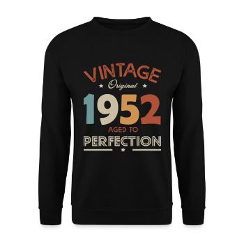 69 Jahre Jahrgang 1952 Geburtstagsgeschenk 69 Jahre - Unisex Pullover - Schwarz - Vorne - Alina (178cm) & Michal (187cm)