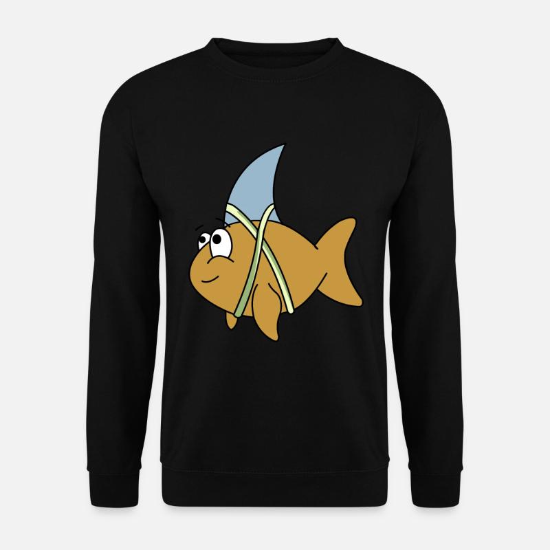Fisch mit Haifischflosse - Unisex Pullover - Schwarz
