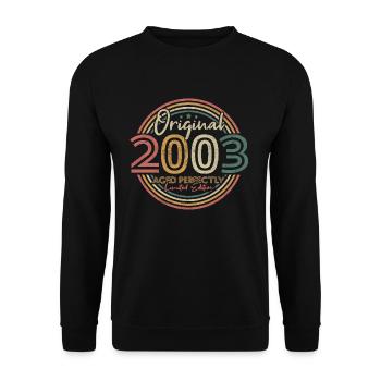 Original 2003 Vintage Cadeau D anniversaire 2003 - Sweat-shirt Unisexe - noir - Devant - Alina (178cm) & Michal (187cm)