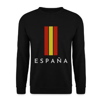 Flagge Spaniens, spanischer Stolz - Unisex Pullover - Schwarz - Vorne - Alina (178cm) & Michal (187cm)