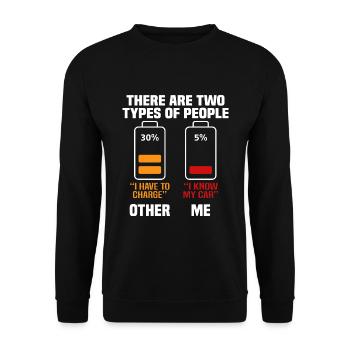 Lustiges Elektroauto Geschenk - Unisex Pullover - Schwarz - Vorne - Alina (178cm) & Michal (187cm)