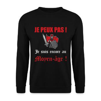 cadeau médiéval moyen âge béhourd chevalier - Sweat-shirt Unisexe - noir - Devant - Alina (178cm) & Michal (187cm)