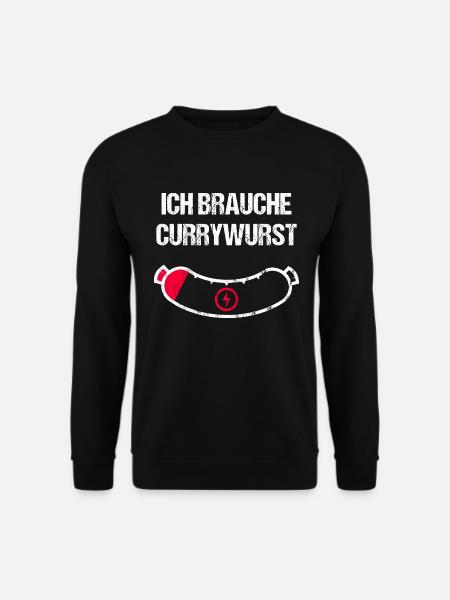 Grillschürze Currywurst Braten Grillen Imbiss - Unisex Pullover - Schwarz