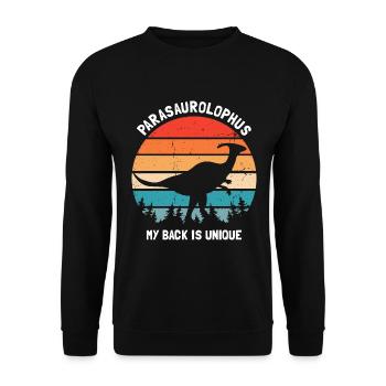 Paläontologie-Lehrer und Parasaurolophus Motif - Unisex Pullover - Schwarz - Vorne - Alina (178cm) & Michal (187cm)