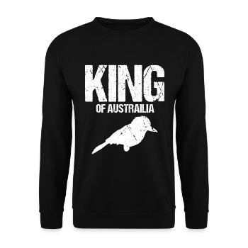 Kookaburra Design und Lachender Vogel - Unisex Pullover - Schwarz - Vorne - Alina (178cm) & Michal (187cm)