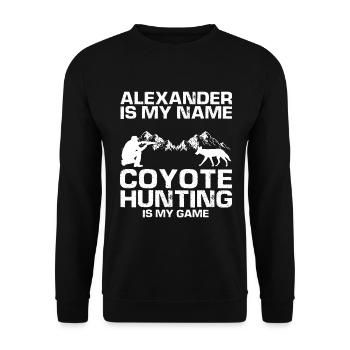 Conception de chasseur de coyote pour la chasse au coyote - Sweat-shirt Unisexe - noir - Devant - Alina (178cm) & Michal (187cm)