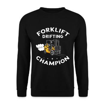 Warehouse drivers and warehouse workers for forklifts - Unisex Sweatshirt - black - Front - Alina (178cm) & Michal (187cm)