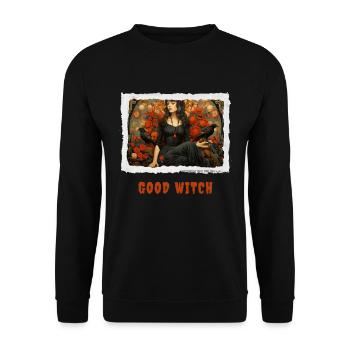 Good witch - Unisex Pullover - Schwarz - Vorne - Alina (178cm) & Michal (187cm)