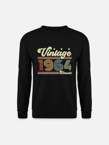 Vintage 1964 Jahrgang Retro Geburtstag Geschenk - Unisex Pullover - Schwarz